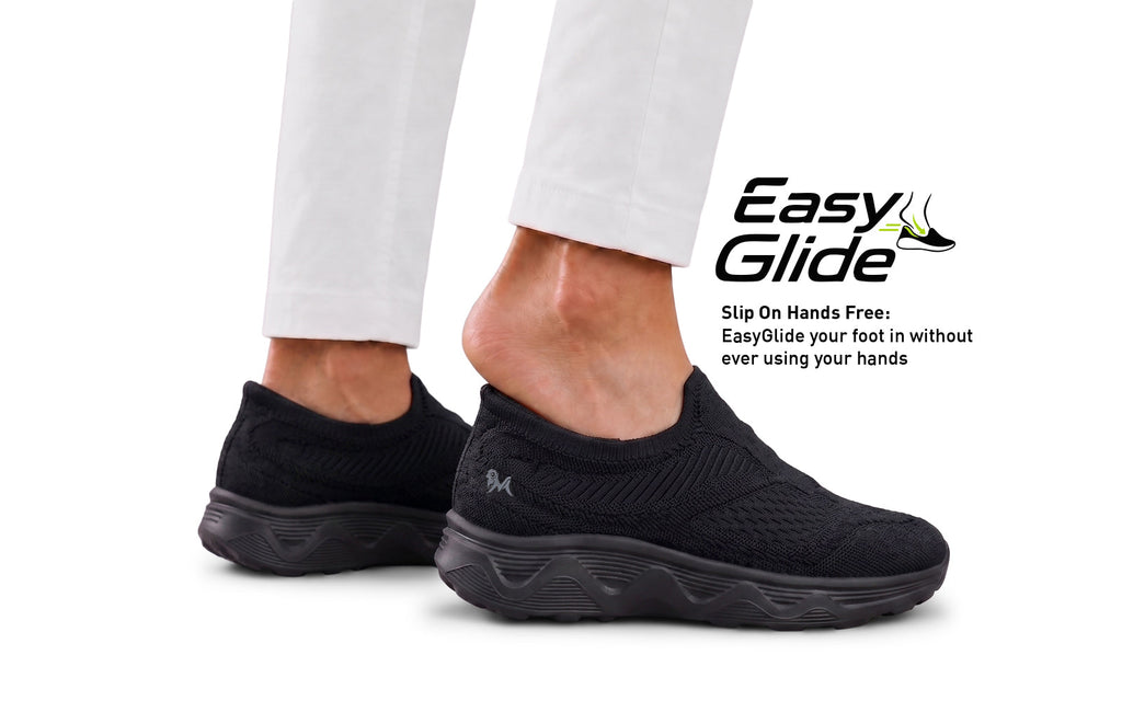 Easy Glide Slip Ons for Men : Black