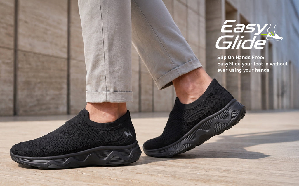 Easy Glide Slip Ons for Men : Black