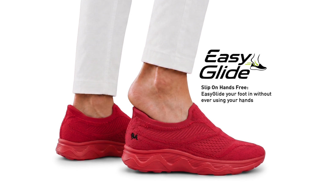Easy Glide Slip Ons for Men : Red