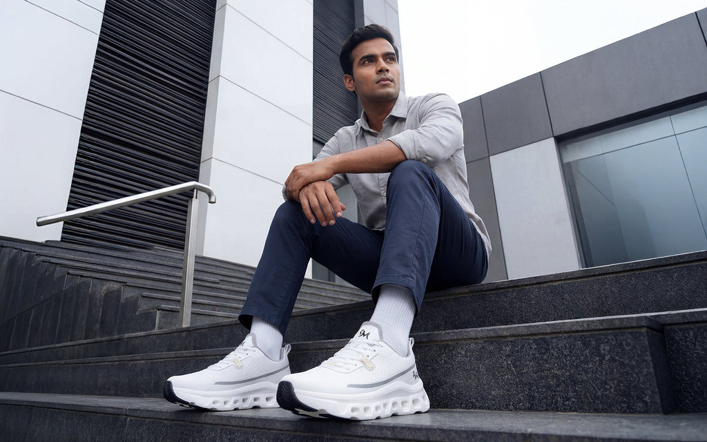 Hexa Glide Sneakers for Men : White