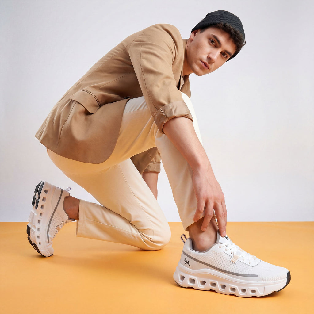 Hexa Glide Sneakers for Men : White