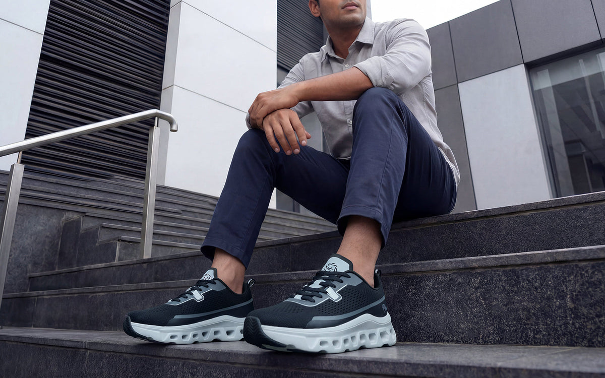 Hexa Glide Sneakers for Men : Black
