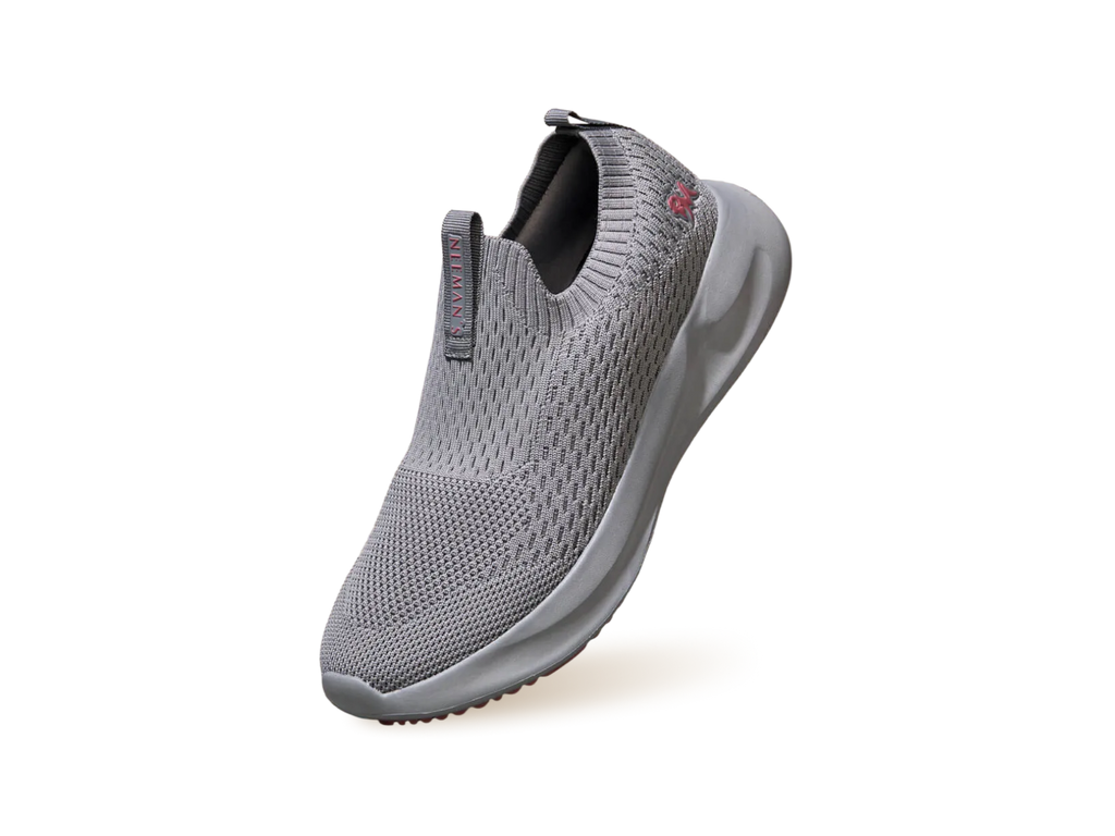 Knit Trainers For Women : Grey-Pink