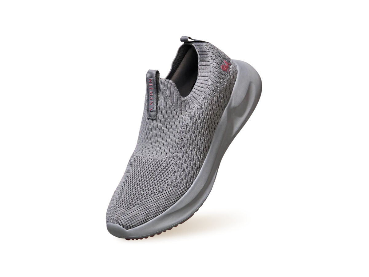 Knit Trainers For Women : Grey-Pink
