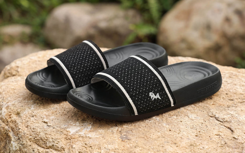High Sprout Knitro Slides For Women : Black