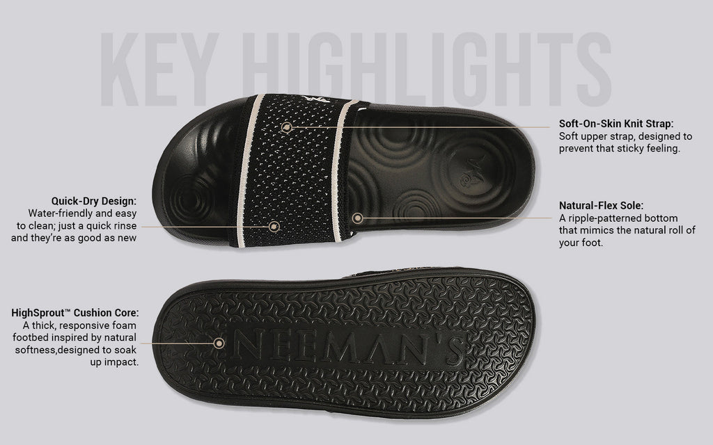 High Sprout Knitro Slides For Women : Black