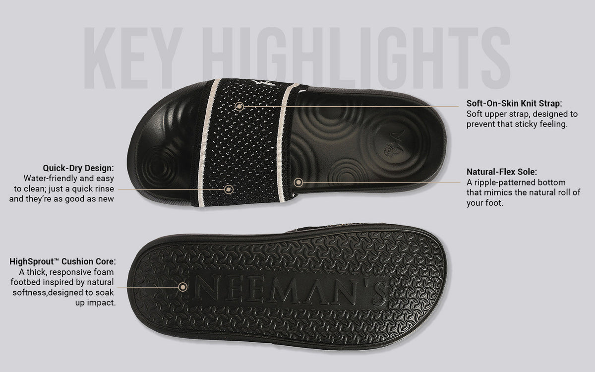 High Sprout Knitro Slides For Women : Black