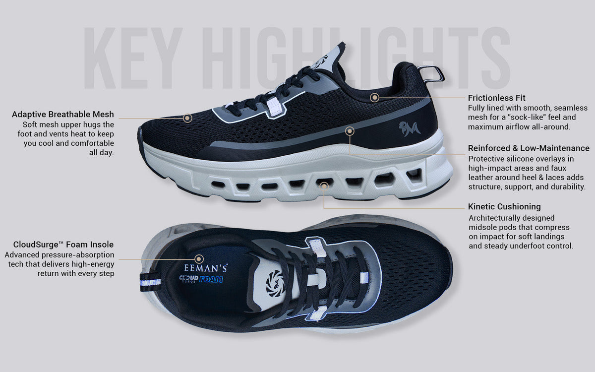 Hexa Glide Sneakers for Men : Black