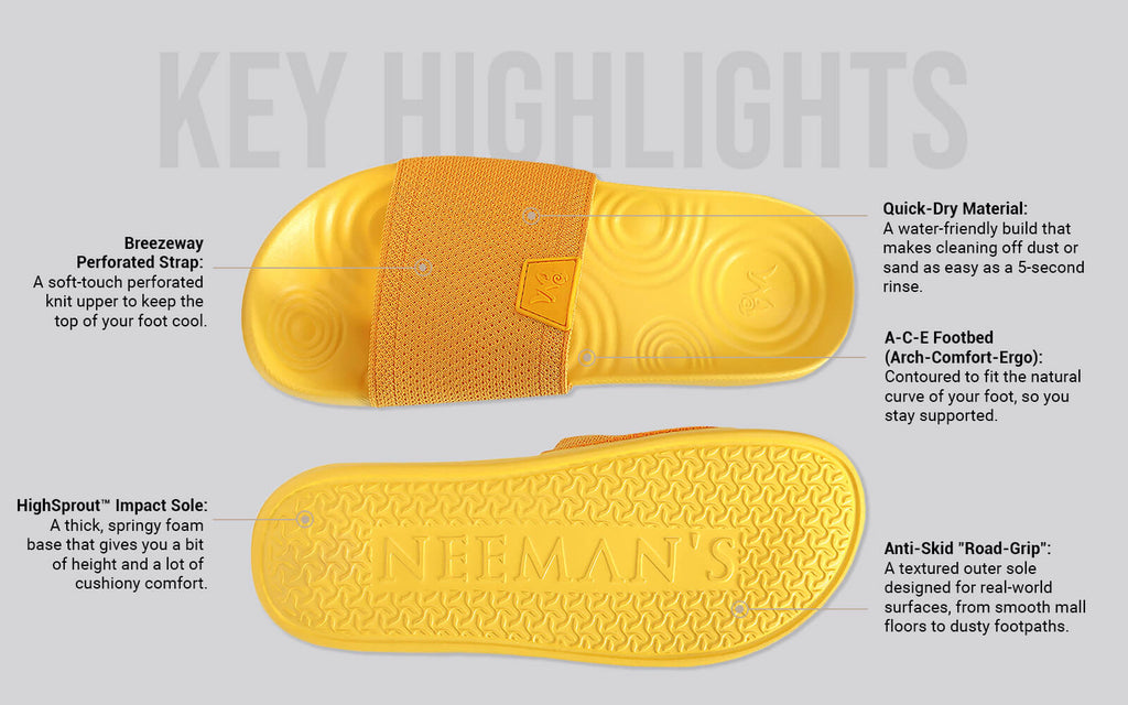 High Sprout Glideway Slides For Men : Yellow