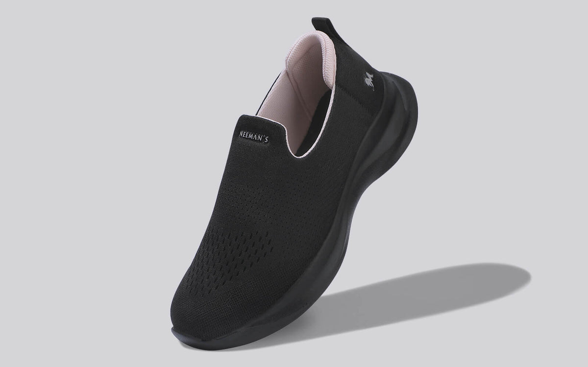 Knit Lite Slip Ons For Women : Black