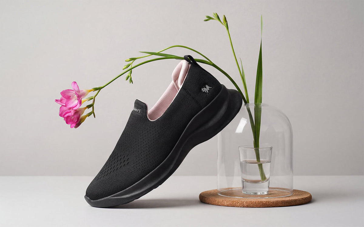 Knit Lite Slip Ons For Women : Black