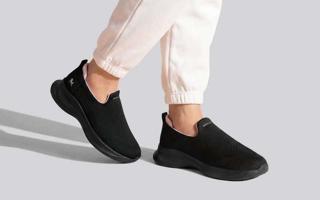Knit Lite Slip Ons For Women : Black