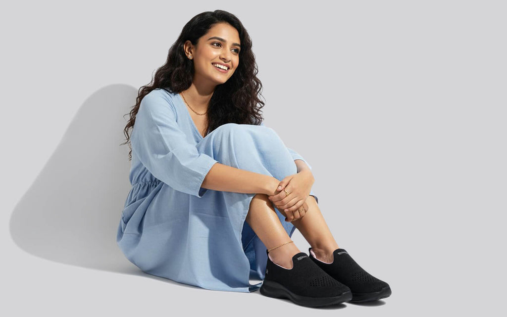 Knit Lite Slip Ons For Women : Black