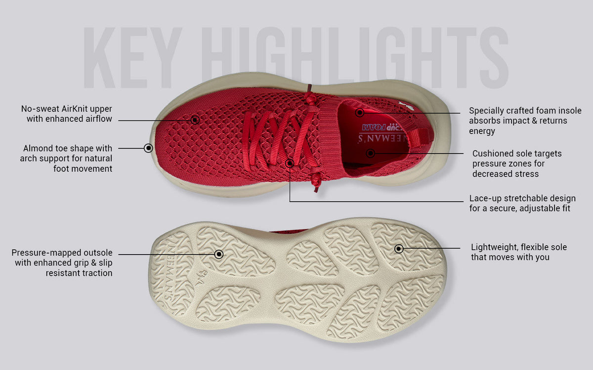 Knit Gliders For Women : Red