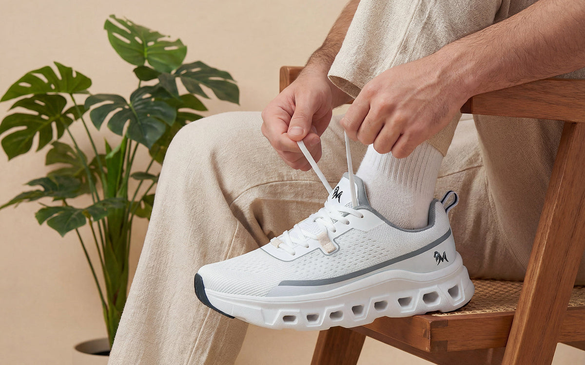 Hexa Glide Sneakers for Men : White