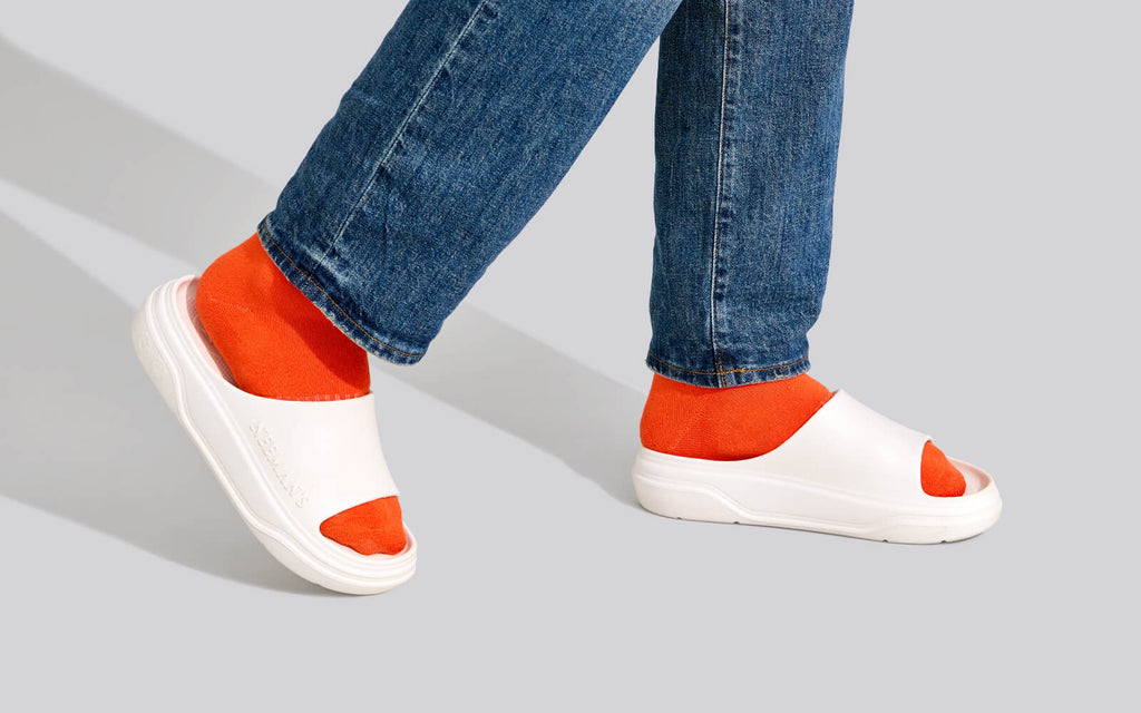 Cushers Slides For Men : Ivory White