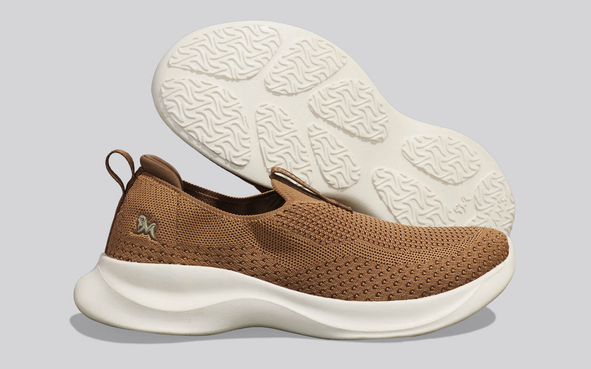 Ease Flow Slip Ons : Tan Ivory