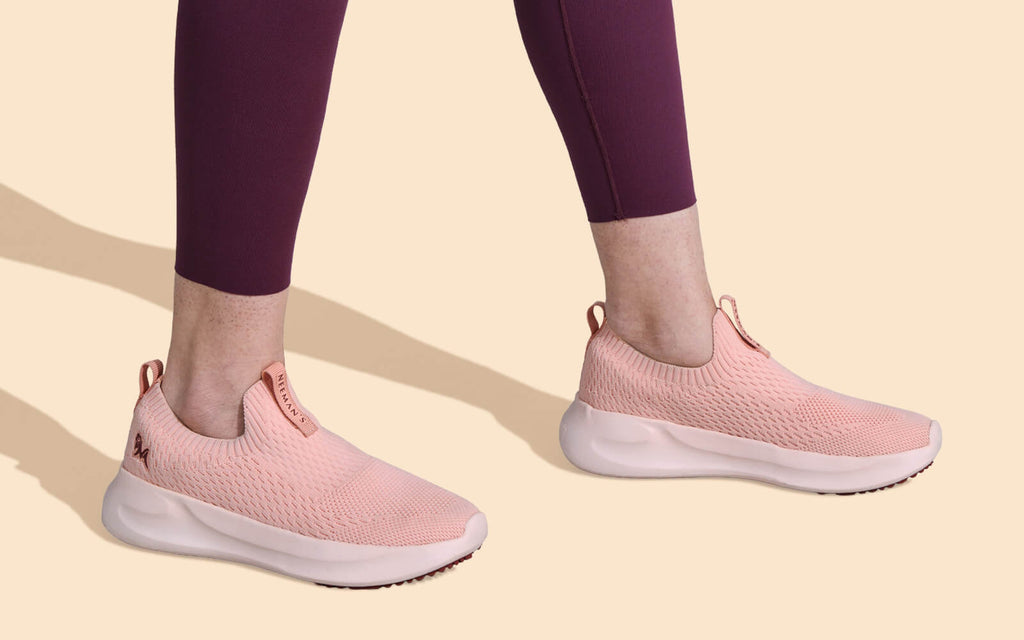 Knit Trainers For Women : Peach