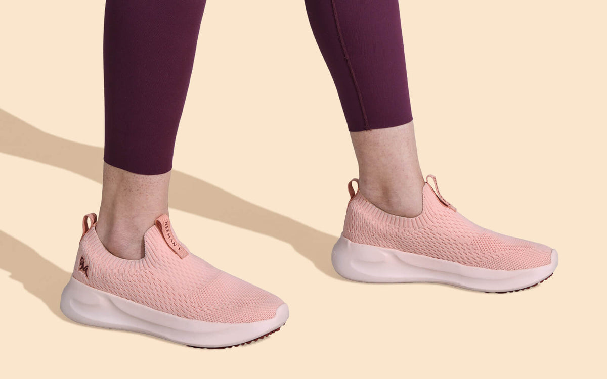 Knit Trainers For Women : Peach
