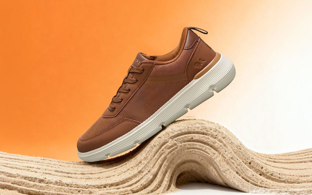 Melange Dress Sneakers : Tan Brown