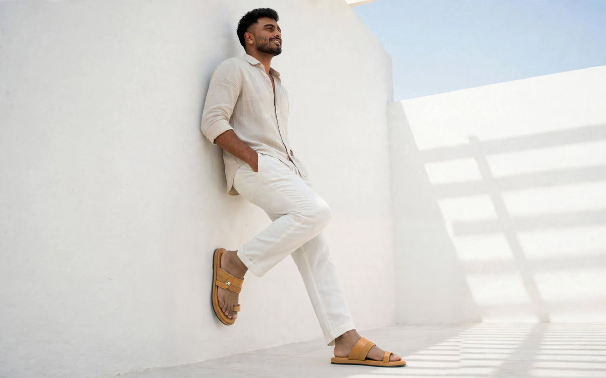 Native Toe Loop Sandals For Men : Tan