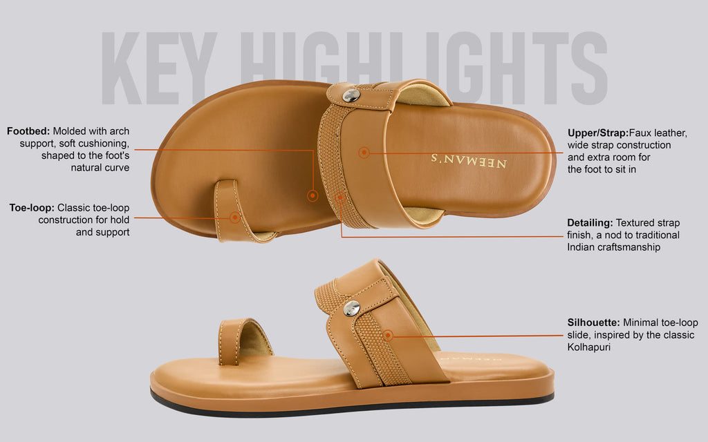 Native Toe Loop Sandals For Men : Tan