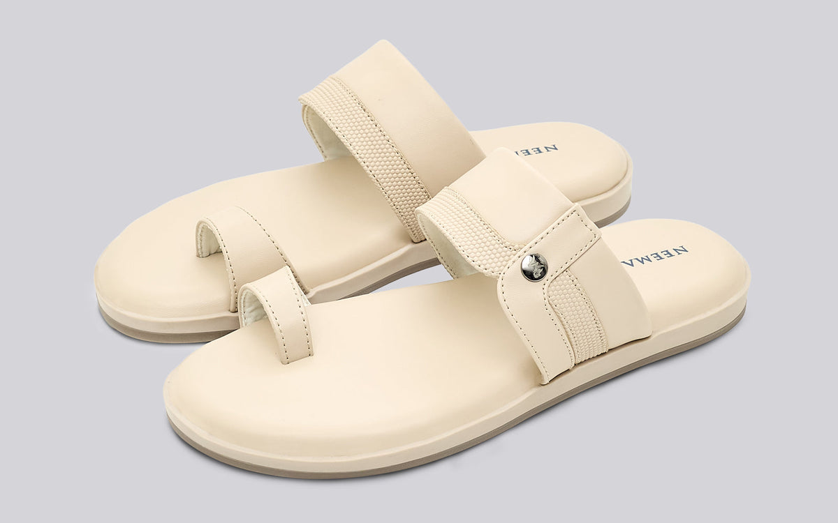 Native Toe Loop Sandals For Men : Cream