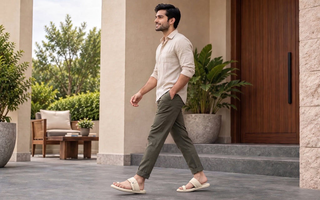 Native Toe Loop Sandals For Men : Cream