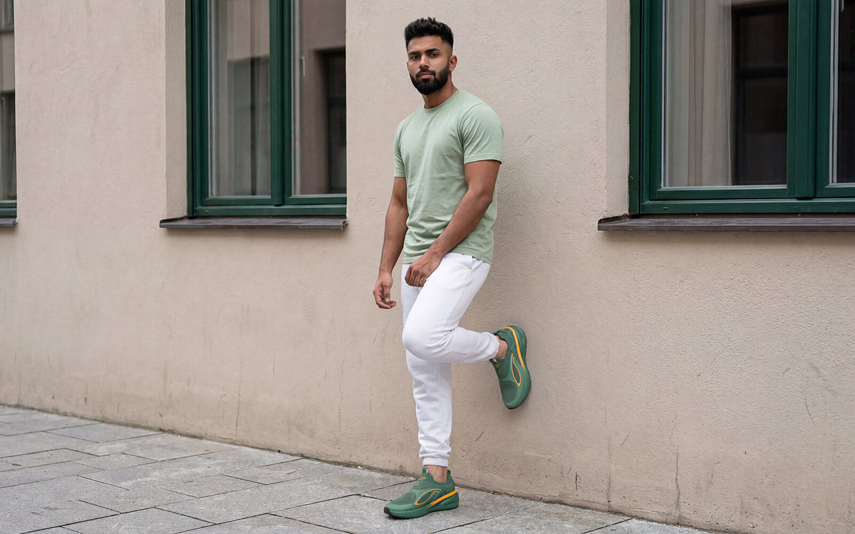 Novra Slip Ons For Men : Green