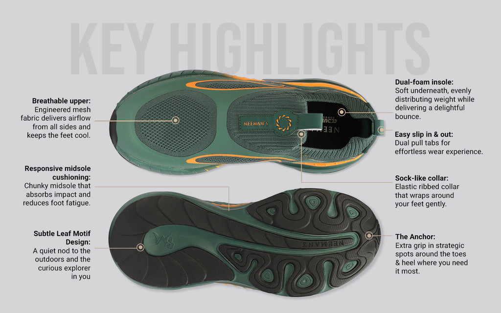 Novra Slip Ons For Men : Green