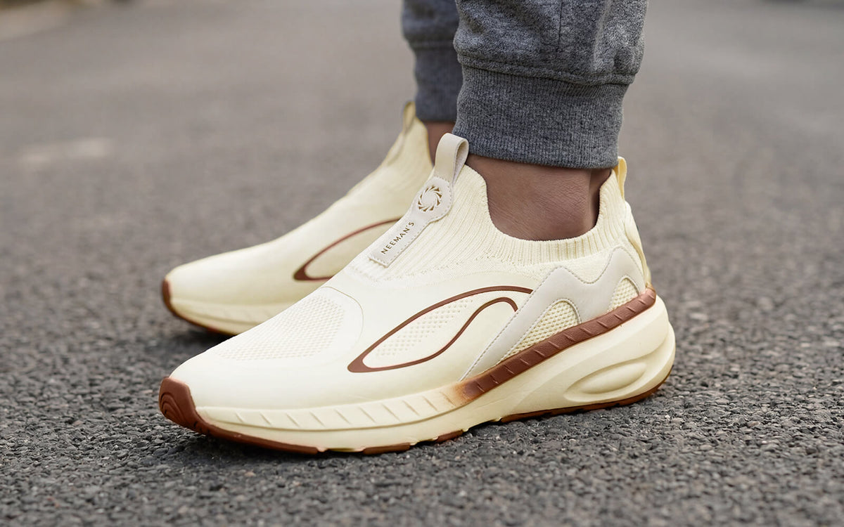 Novra Slip Ons For Men : Ivory