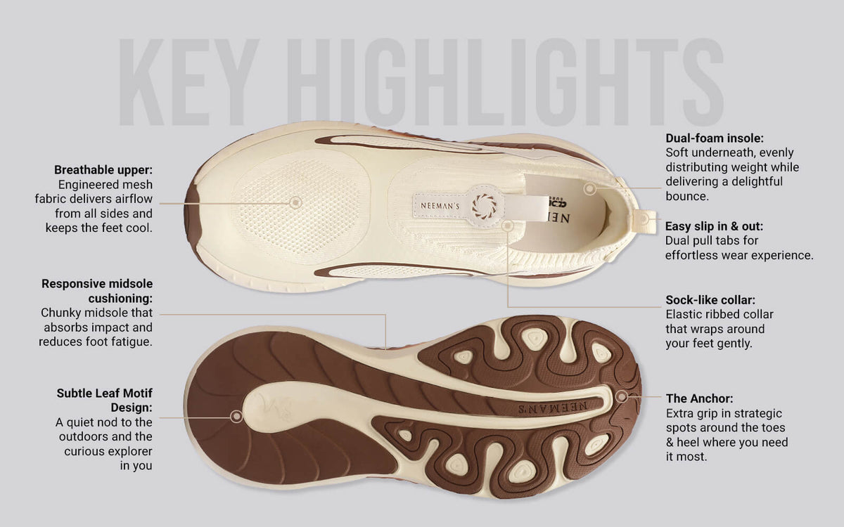 Novra Slip Ons For Men : Ivory