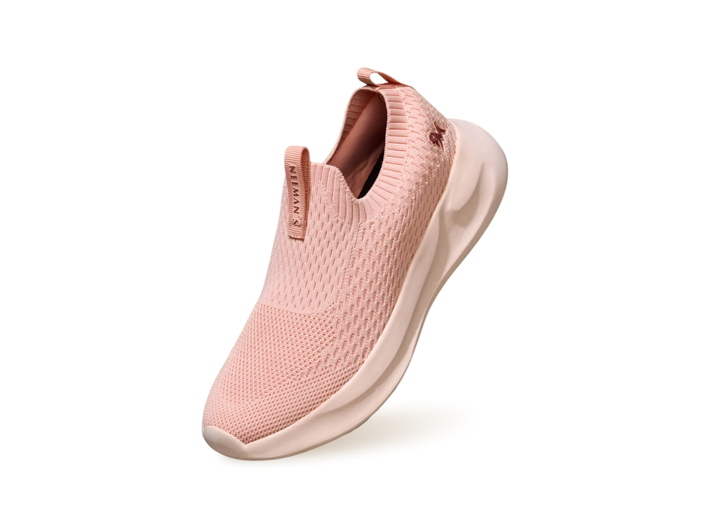 Knit Trainers For Women : Peach
