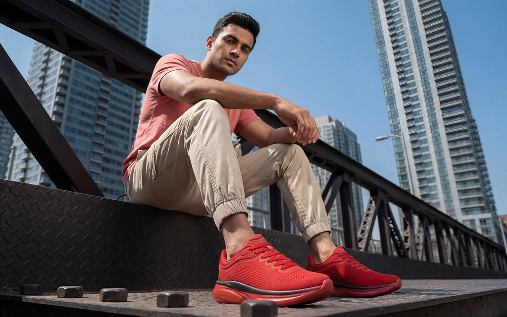 Rapid Breeze Rally Sneakers for Men : Red