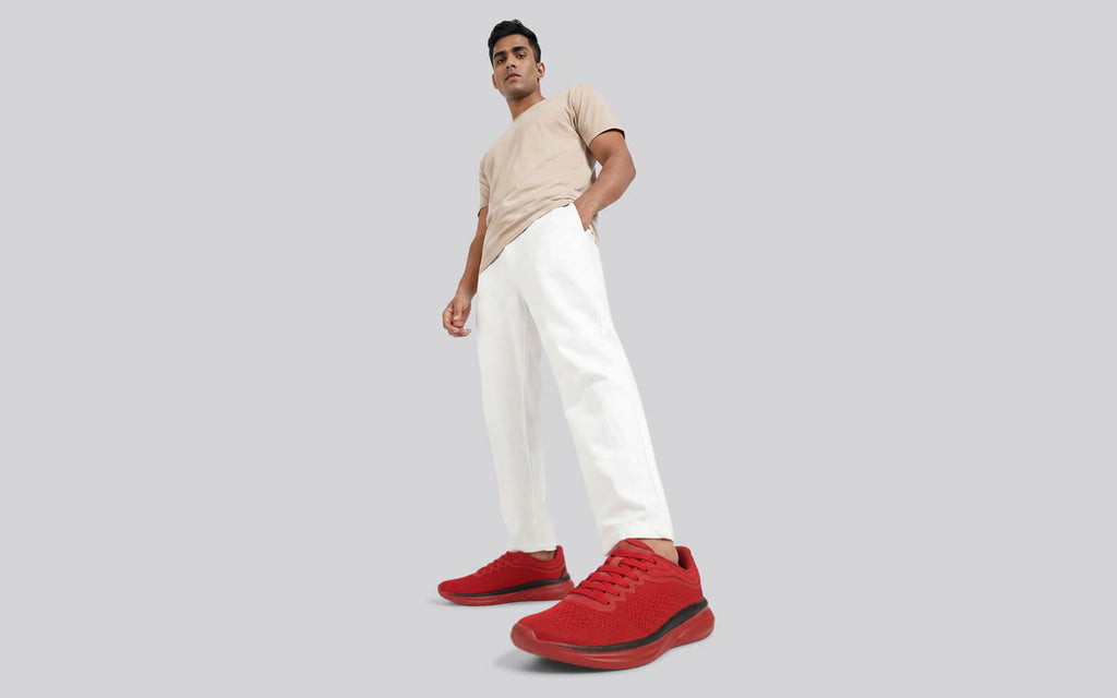 Rapid Breeze Rally Sneakers for Men : Red