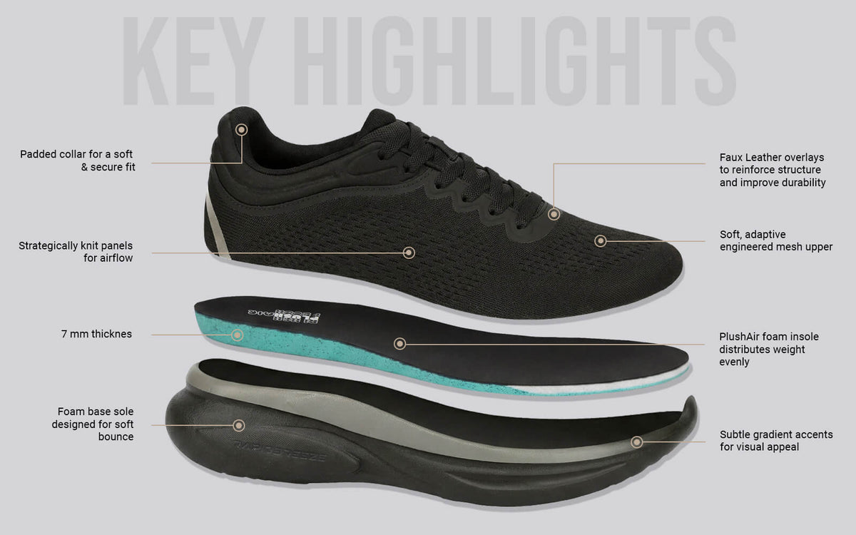 Rapid Breeze Rally Sneakers for Men : Black