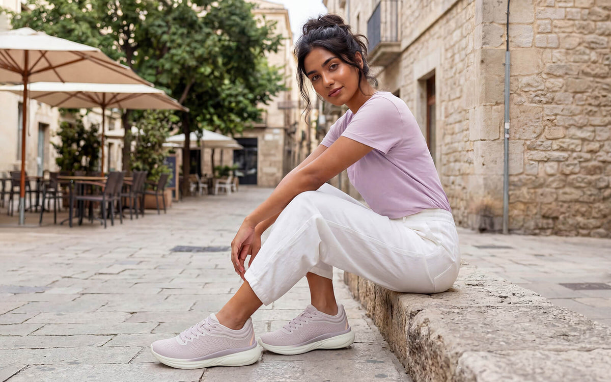 Rapid Breeze Rally Sneakers for Women : Lilac White