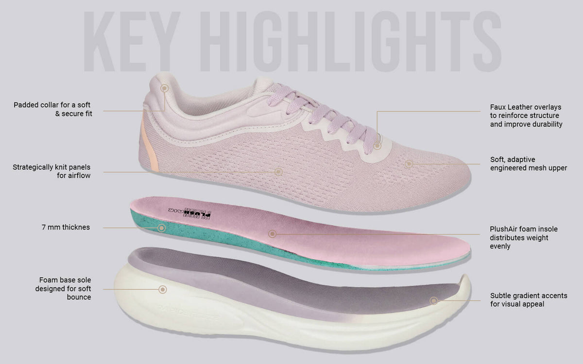 Rapid Breeze Rally Sneakers for Women : Lilac White