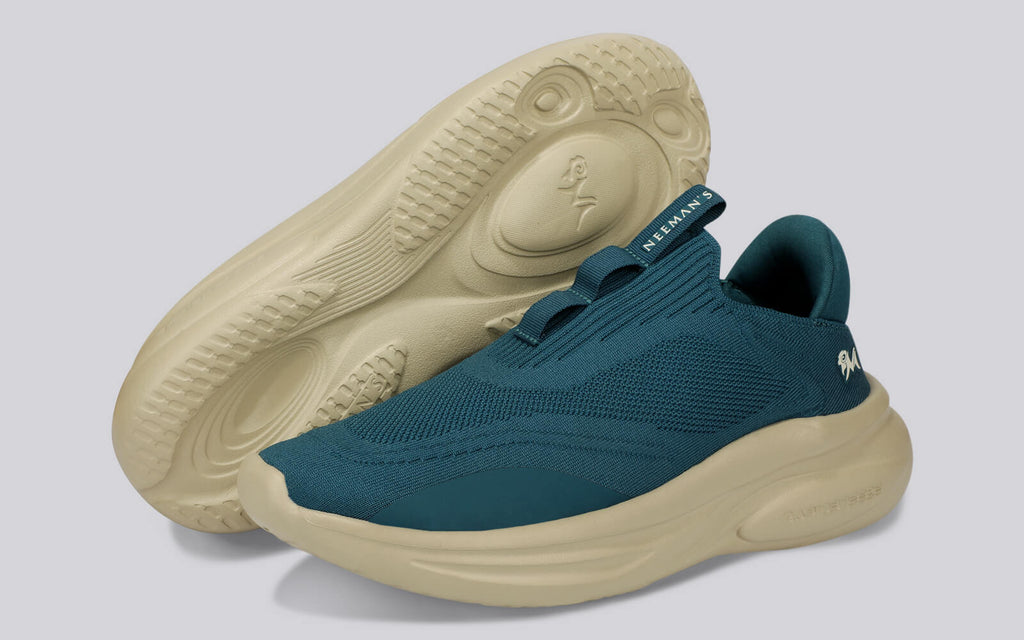 Rapid Breeze Vigor Slip Ons For Men : Teal Ecru