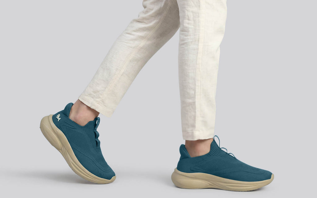 Rapid Breeze Vigor Slip Ons For Men : Teal Ecru