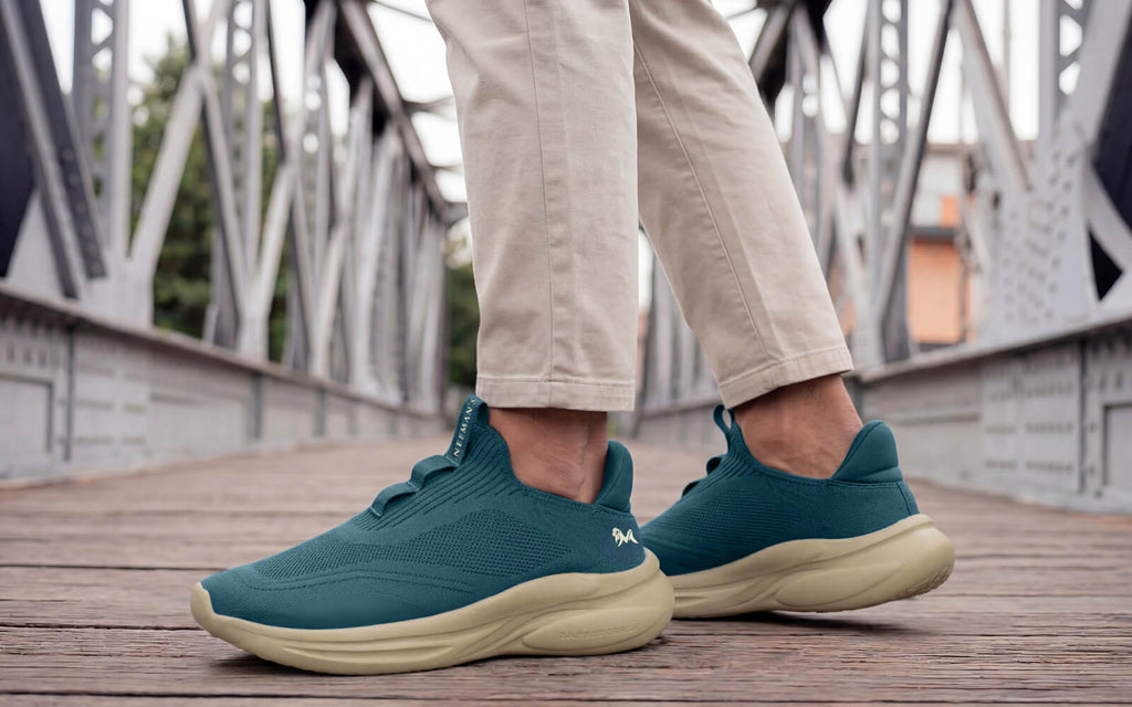 Rapid Breeze Vigor Slip Ons For Men : Teal Ecru
