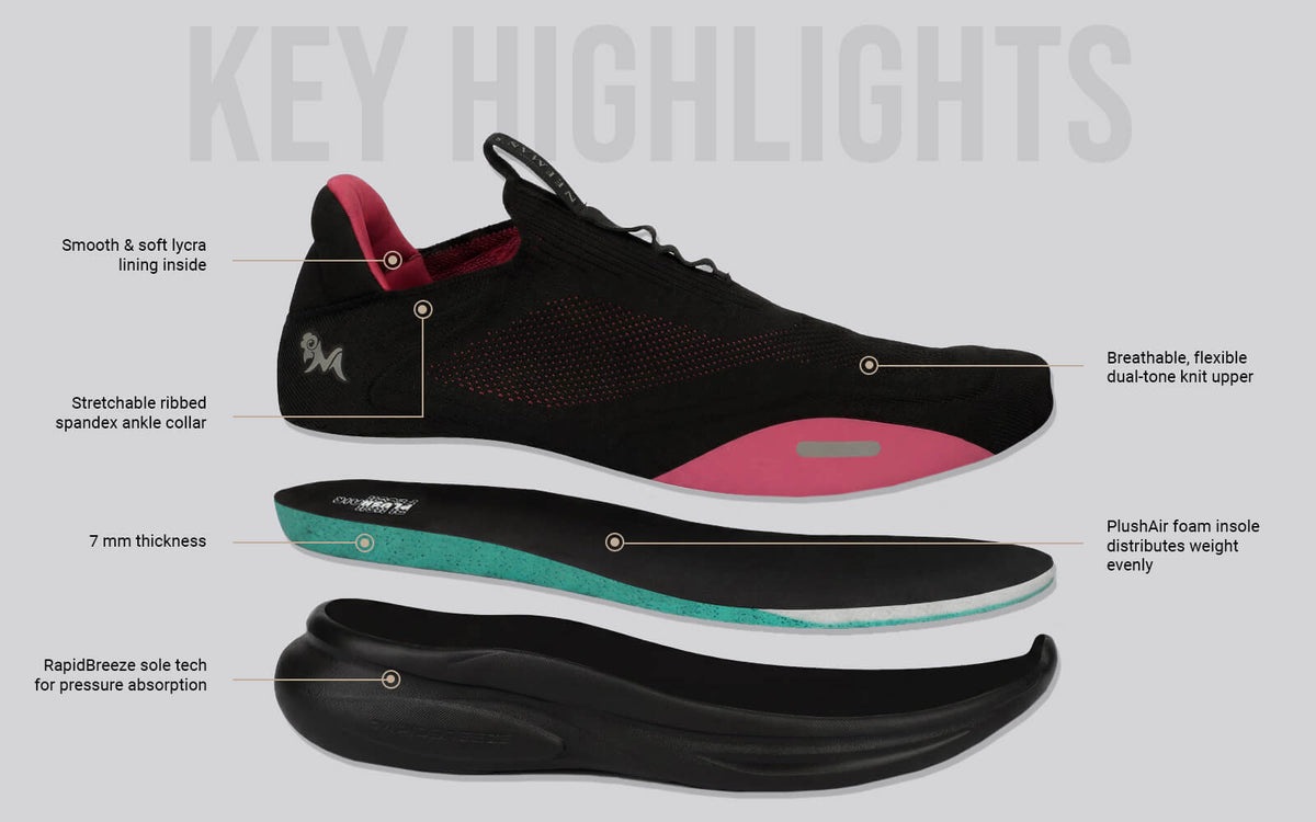 Rapid Breeze Vigor Slip Ons For Women : Black