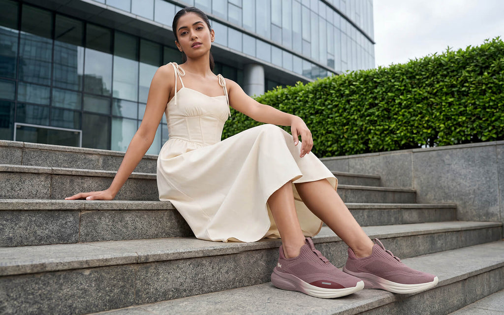 Rapid Breeze Vigor Slip Ons For Women : Mauve Ivory