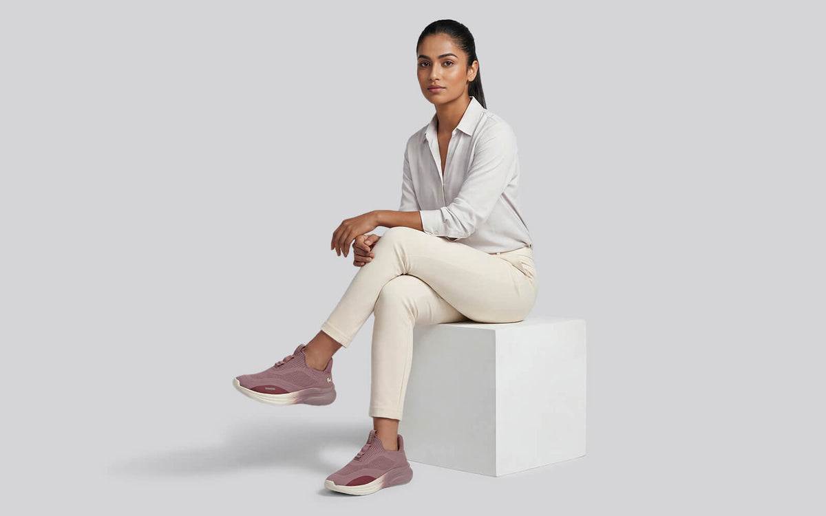 Rapid Breeze Vigor Slip Ons For Women : Mauve Ivory