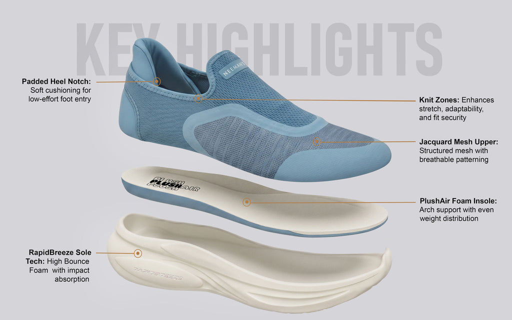 Rapid Breeze Pulsatile Slip Ons for Women : Blue