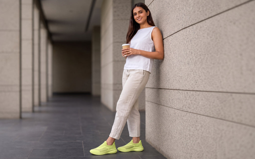 Rapid Breeze Pulsatile Slip Ons for Women : Lime