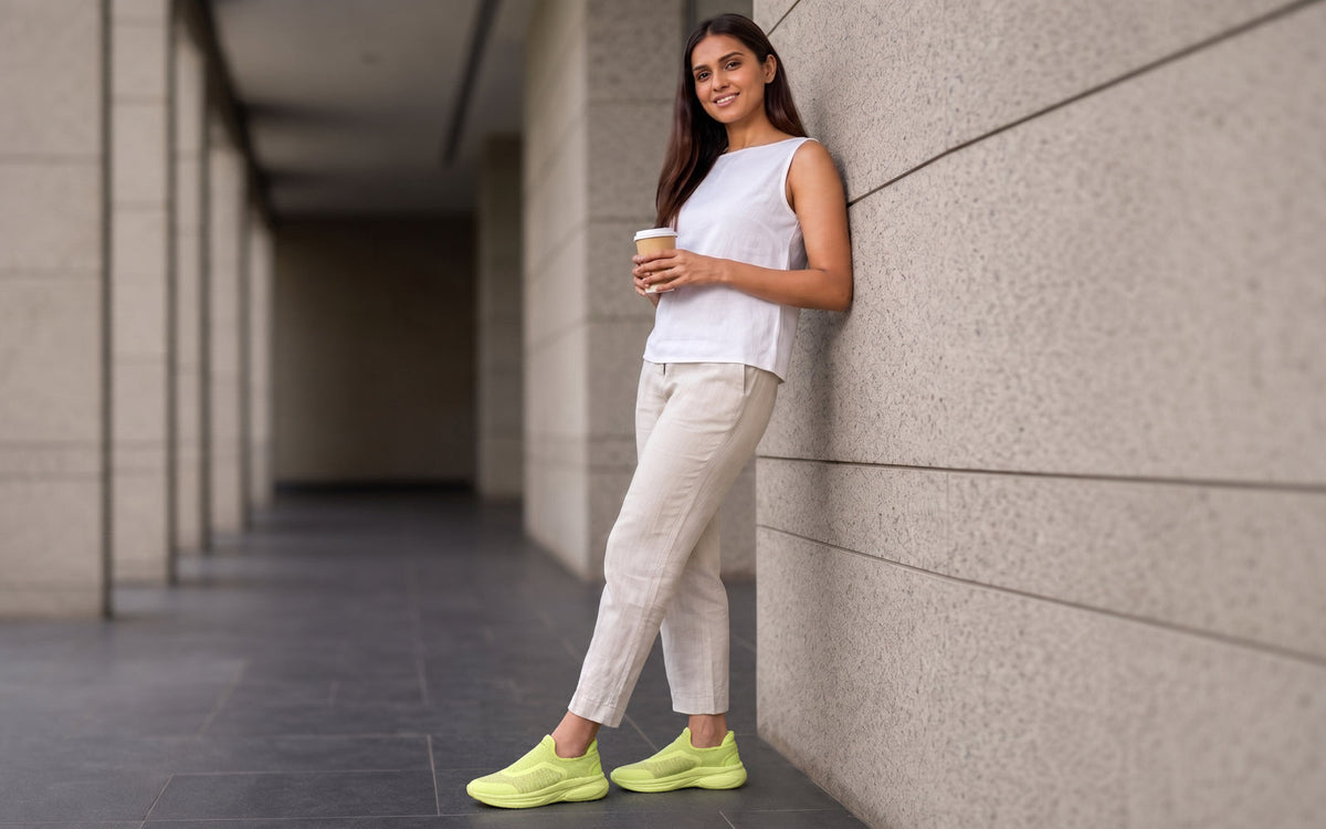Rapid Breeze Pulsatile Slip Ons for Women : Lime