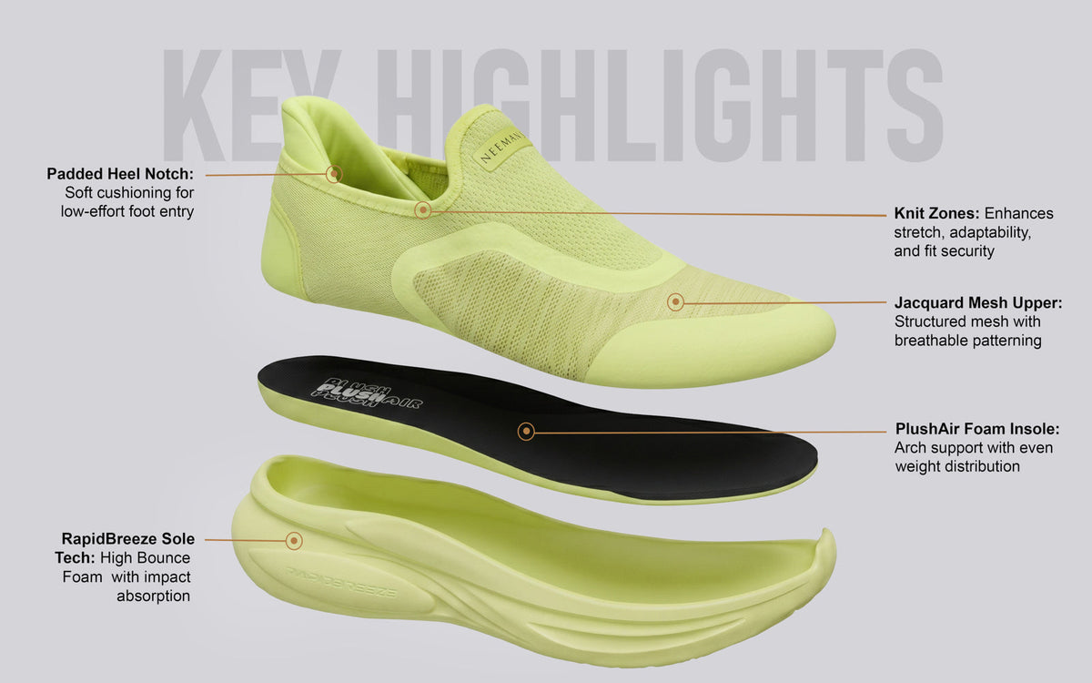 Rapid Breeze Pulsatile Slip Ons for Women : Lime