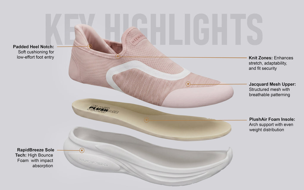 Rapid Breeze Pulsatile Slip Ons for Women : Pink