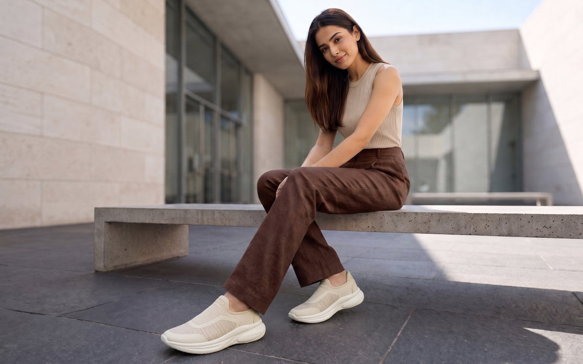 Rapid Breeze Pulsatile Slip Ons for Women : Ivory